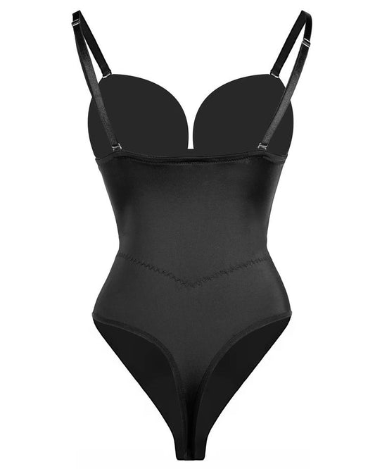U Plunge Bra Backless Thong Bodysuit